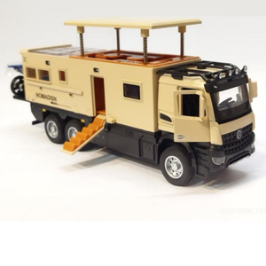 ماشین اسباب بازی کامیون کمپر مرسدس بنز نخودی مقیاس 1:24 BENZ NOMADISN_اسباب بازی